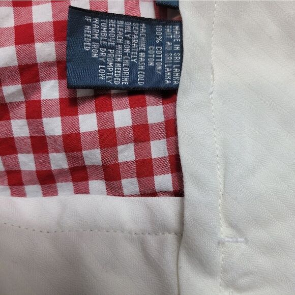 Vtg Polo Ralph Lauren Shorts Men 40 Red Suffield Gingham Check Flat Front Chino - Picture 6 of 9